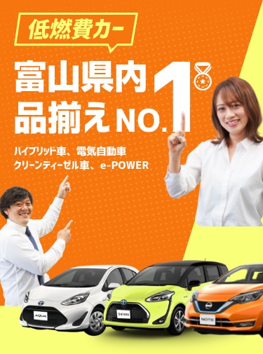 低燃費カー 富山県内品揃えNo.1